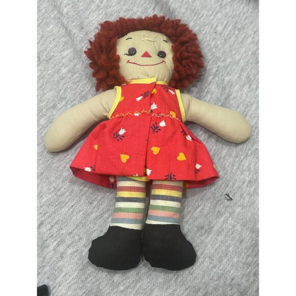 Raggedy Ann Cloth Doll For Kids Red Dress And Beautiful Red Curl Hair - Picture 1 of 11